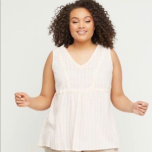 Lane Bryant Sleeveless Babydoll Tank Top- Blush